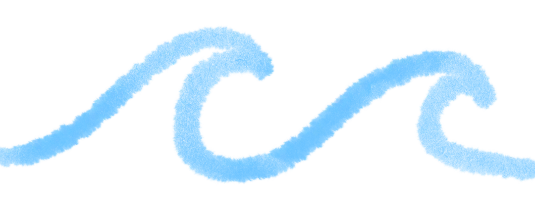 Clear blue two waves