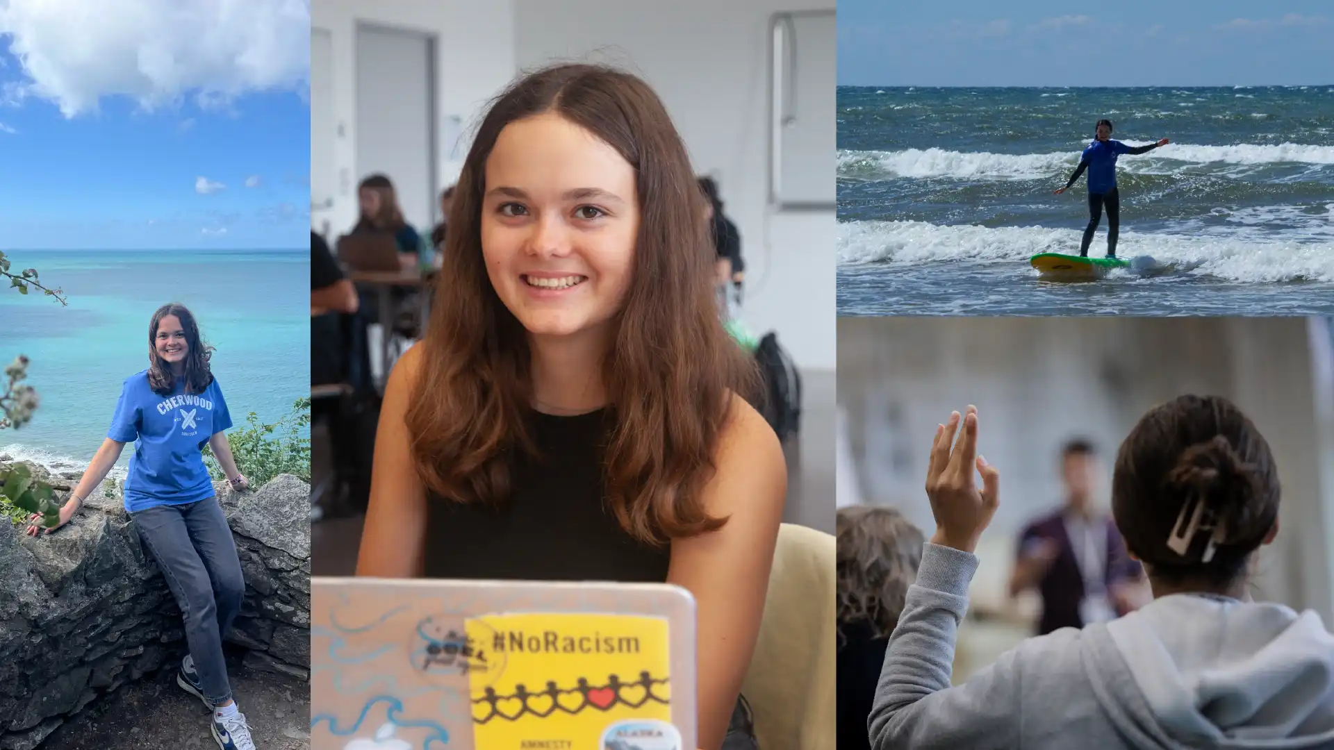 Collage of me doing activities