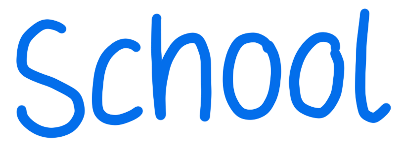 Word school in handwriting